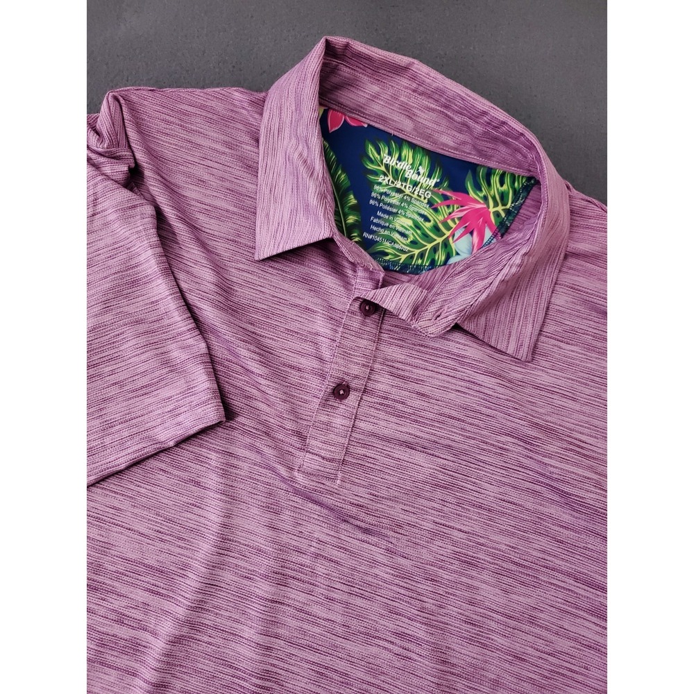 Birdie Bound Mens Golf  Polo 2xl Purple Static Storm Stripe Pattern